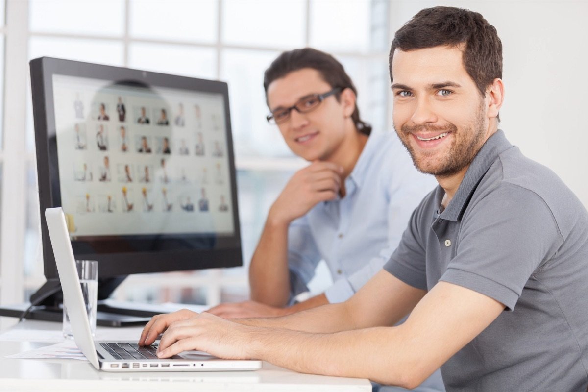 Web developers building a business website